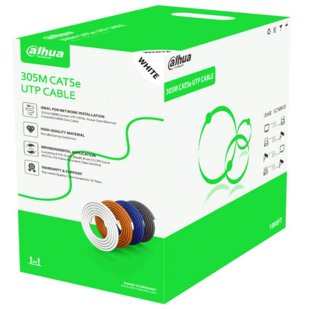 DH-PFM922I-5EUN-C - Cable UTP Cat. 5E - P/CCTV IP - 305M - Interior - Blanco - Dahua | Teletex