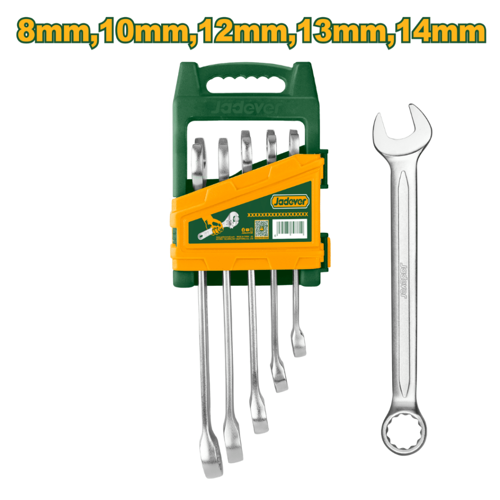 JDSP1205 - KIT DE 5 LLAVES COMBINADAS - TAMAÑOS: 8mm, 10mm, 12mm, 13mm, 14mm - JADEVER | Teletex