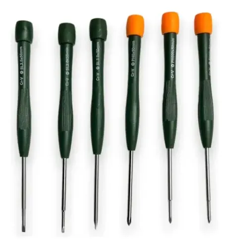 JDSS2B06 - KIT DE 6 DESTORNILLADORES DE PRECISION - Acero CR-V - Puntas magnéticas - Longitud: 50mm - Planos: SL2.0 - SL2.5 - SL3.0 + Phillips: PH0 - PH00 - PH000 - JADEVER | Teletex