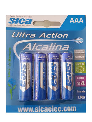 Pila AAA Alcalina - Pack X4 - Sica | Teletex