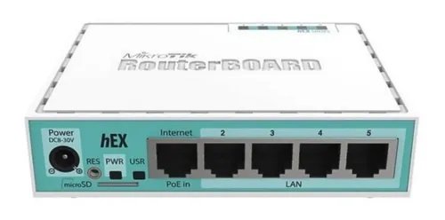 RB750GR3 - Router MikroTik HEX de 5 puertos gigabit, CPU 880MHz y 256MB RAM - C/FUENTE | Teletex